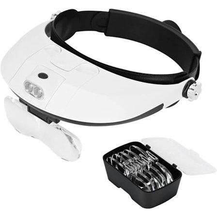 Huvudmonterad läsglas LED-ljus Handsfree pannband belyst förstoringsglas