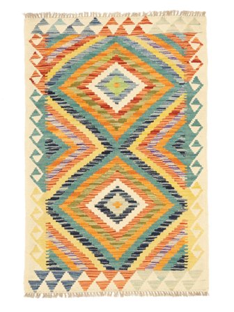 Kilim Afghan Old Style Rug Oriental Orange/Green (Wool, Afghanistan)