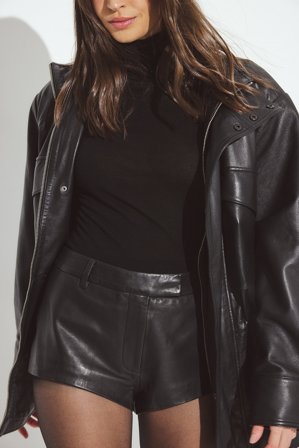 Premium Selection Leder Shorts - Echtes Leder - Schwarz - EU 38