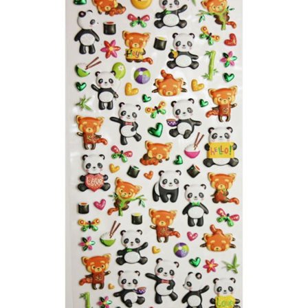 Återanvändbara klistermärken - 3D-relief - Panda - Glitter