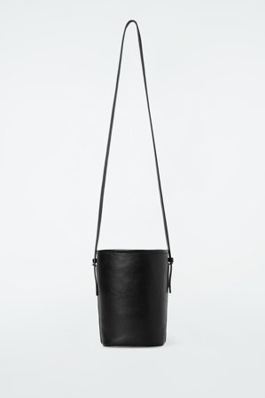 COS Women's Mini Bucket Bag Leather in Black
