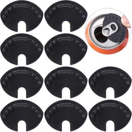 10 stk. Soda Burk Lås, Plast Pop Burk Lås Beskyttelse, Burk Topp Lås Beskyttelse Sølebeskyttelse for Soda Drikke Øl Cola Juice Drikke - Svart