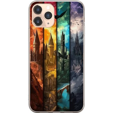 Kompatibel Mobilcover til Apple Apple iPhone 11 Pro Fire magiske slotte i forskellige elementfarver, episk fantasykunst med ild vand luft og mørke i