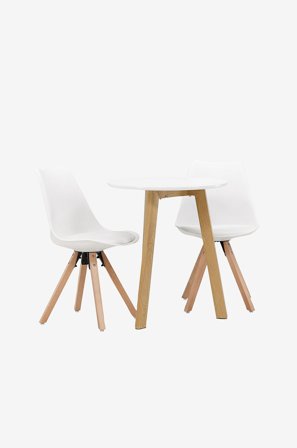 Venture Home - Matgrupp Leonora med 2st stolar Zeno - Vit - Matgrupp 4 personer - Från Homeroom
