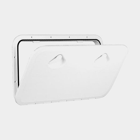 Inspektionslucka Nuova Rade Top Line, rektangulär, 353 x 606 mm, med vred + lås, vit