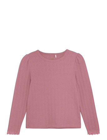 En Fant T-Shirt Ls Pointelle - Pink - 110
