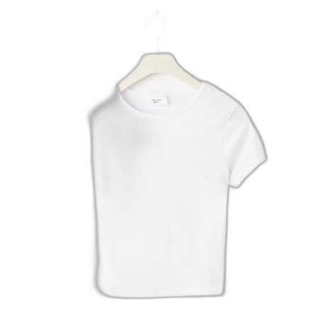 Vit croppad t-shirt i bomull