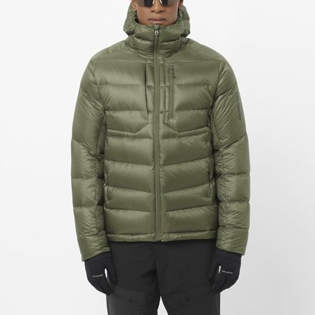 Salomon - Dunjakke med hette menn Elixir Ultra Down - Grape Leaf