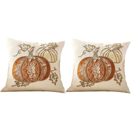 Dekorativa Höstkuddfodral 45x45 cm 1/2/3-Pack Soffa Vardagsrum Lönnlöv Pumpa_OF