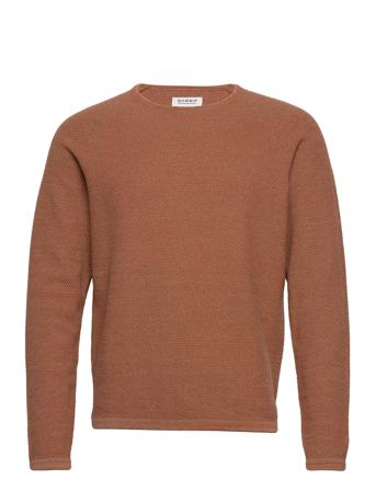 Lamp O-Neck Knit Neulepaita Pyöreä Kaula-aukko Ruskea Gabba