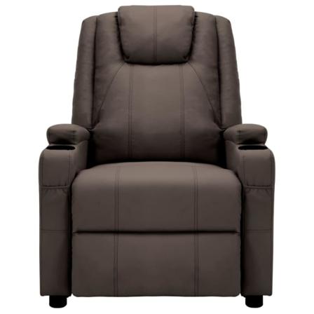 Vidaxl Elektrisk Massagefåtölj Brun Konstläder Brun