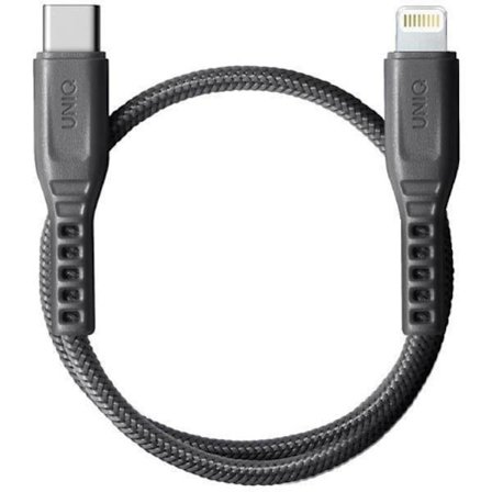 Uniq USB-C till Lightning kabel Flex Nylon 0.3m 18w - Svart