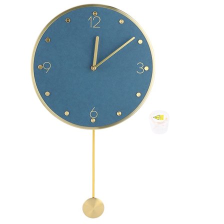 Enkel moderne pendelklokke med veggdekor for hjemmekontor - Blå