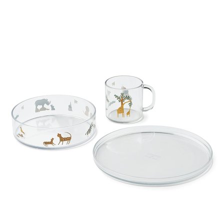LIEWOOD Siva Printed Tritan Tableware Set All Together / Sandy, Børn & Forældre, Service, Spisesæt