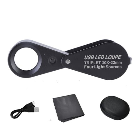 10X 20X 30X forstørrelse Mini foldbare juvelerøjelupper med 21 mm linse til smykker, ædelstene, mønter, frimærker, ure