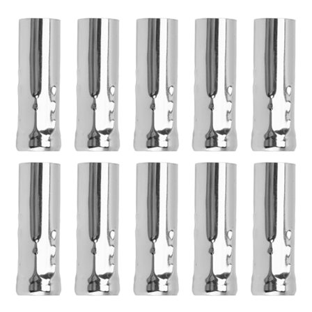 10 stk. E14 Metallrør for lysestake lampeholder lampebase belysningstilbehør 25x80mm krom