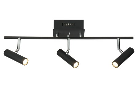 Aneta Lighting ARTIC takspot rett 3-lys, svart, 3 x 6W LED