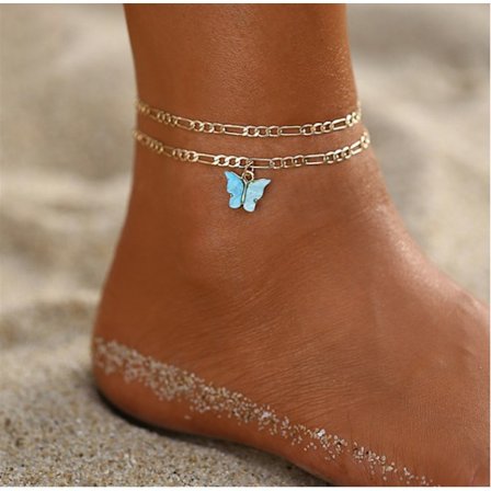 1-delat Set (Storlek 4) Anklet Silver Bead Anklet Armband Pärlor Ch