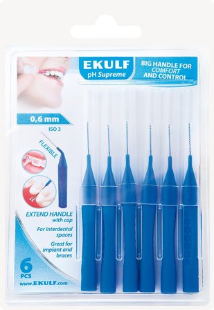 Ekulf Ph Supreme Blå 0,6 mm, Medicin & Pleje, Mund & Tandpleje, Tandstikker