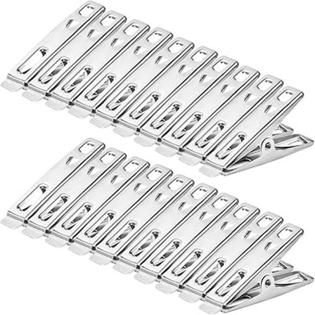 20 st Klädnypor i Rostfritt Stål, Metallklämmor för Tvätt