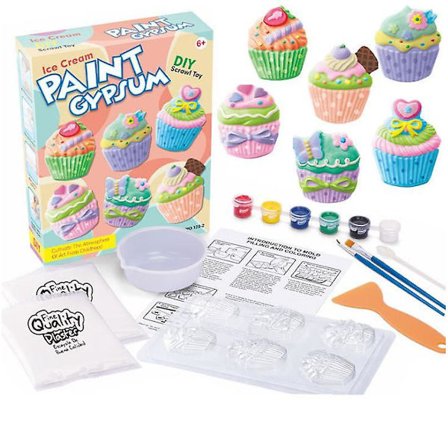 Mini Gipsfigur Målningsset för Barn Kreativt DIY Flerfärgs Graffiti Set