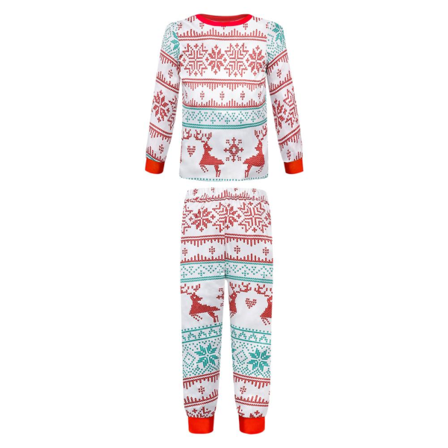 Julpyjamas Matchande familjepyjamas Pyjamas Förälder-barn outfit för hjortrenar Printed långärmad t-shirt och loungekläder 10T