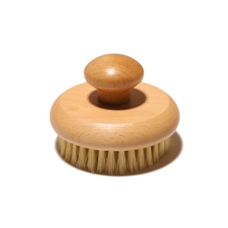 Badebørste i bjørk og hestehår