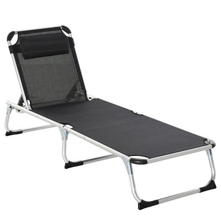 Aurinkoinen Aurinkotuoli Puutarhatuoli Alumiinikankainen Lepotuoli Lepotuoli 5 Suuntaan S dett v Kokoontaittuva Ergonominen Verkko Musta 170 X 60 X