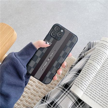 Iphone 12 Pro Max Mobilskal Porsche Stripes Superbil Skal Black Plaid