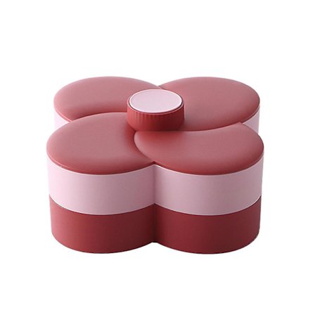 Blomsterformet Roterende Slikæske Plastik Snack Opbevaringsskuffe Familie Snacks Opdelingsboks