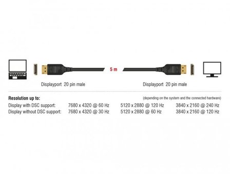 Delock DisplayPort-kabel - DisplayPort til DisplayPort - 1 m
