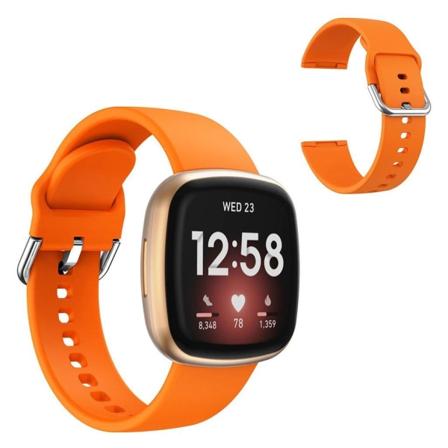 Fitbit Versa 3 yksinkertainen silikoninen kellonauha - Oranssi Orange