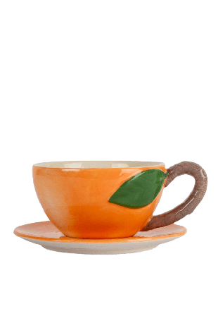 Byon Kopp med fat Peach Kök & matlagning Orange 14x11x6cm/ø14x1,5cm 30cl