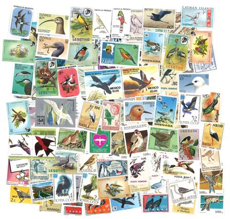 Fugle - 90 forskellige frimærker - Postfrisk