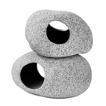 Akvarium gömställen stenar för vattenlevande husdjur att leka, leka och vila, säkra och giftfria keramiska fiskakvariedekorationer, små 