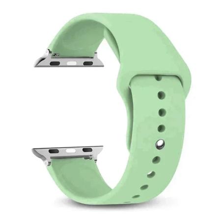 Silikonrem för Apple Watch -band 40 mm 44 mm 49 mm 45 mm 41 mm 38 mm 42 mm bältesarmband iWatch-serien 9 8 7 6 5 3 SE ultra 2 band 76 pistachio 38 40 