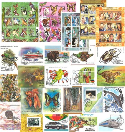 Madagaskar - 25 forskellige miniark - Stemplet