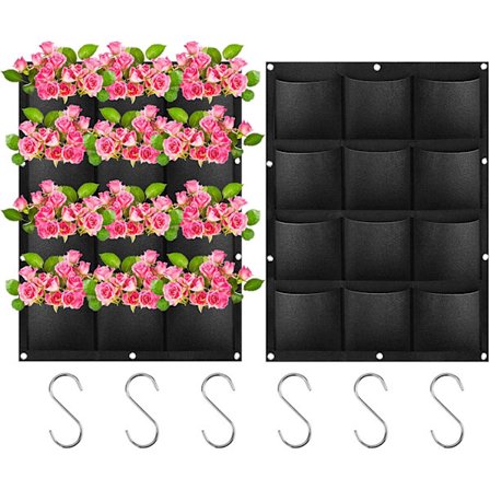 Vertikal plantepose 12 hængende lommer til dyrkning af blomster grøntsager