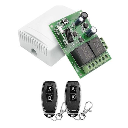 433MHz Fjernkontrollbryter Trådløs Relé 2CH Modul RF Sender DC 5V 12V 24V 30V for Garasje
