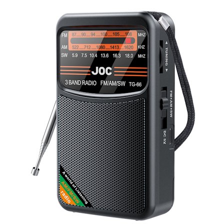 Uppladdningsbar bärbar radio med HD-skärm och inbyggd laddare Type-C FM AM SW för seniorer, batteridriven radio