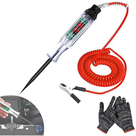 Bil Truck Krets Test Penna, Bilkrets Tester, Digital Elektrisk Krets LCD Tester Lastbil Spänningspenna (3-70V)