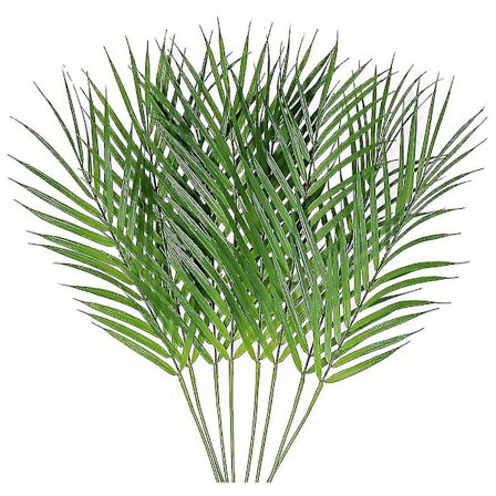 12 stk. Kunstige Palmblade Tropiske Planter Palmblade Kunstige Palmblade Med Stilk Falske Store Palmblade
