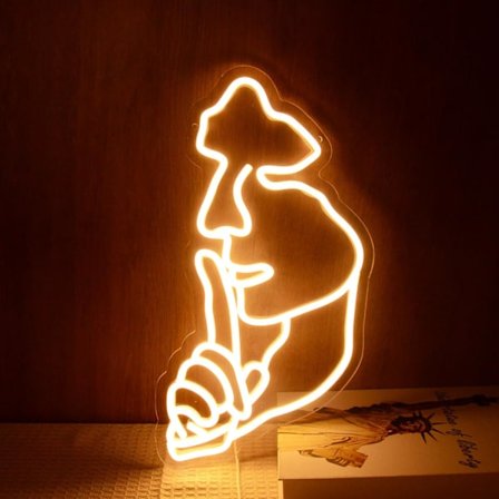 Ajattelijan kasvot neonkyltti Ole hiljaa neonvalot Hiljaisuus on kultaa Abstrakti taide LED Pidä hiljaisuus Ajattelu LED-lamppu 16,5x8,4” 