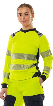 Fristads Dam Flamestat långärmad T-shirt 7357 TFL klass 3, Varsel Gul/Marinblå