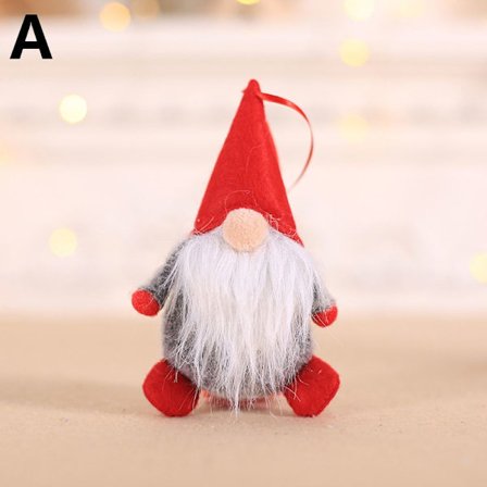 Juldekoration Xmas Tree Hanging Plysch Gnome Doll A