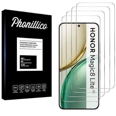Karkaistu lasi Honor Magic 8 Lite 5G:lle [Paketti 4] Näytönsuojakalvo Phonillico