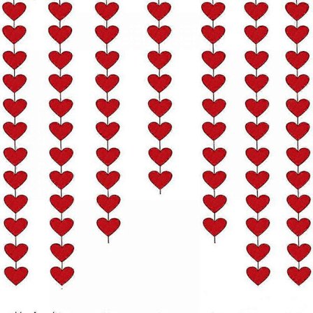 72 Hjerter Filt Garland Valentinsdag Rødt Hjerte Hengende Snor Garland