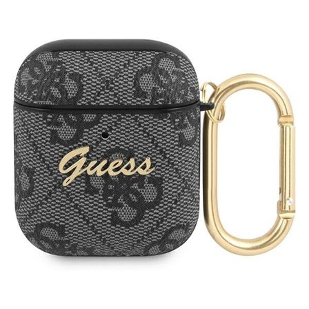 Guess 4G Script Metal Collection -kotelo AirPods 1 / 2:lle - harmaa