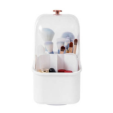 Sminkborsthållare Organizer med lock, roterande