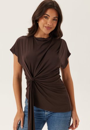 BUBBLEROOM - Drapy Knot Top - Brown
